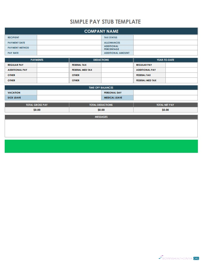 Download Company pay stub in PDF and Word formats Photoshop template